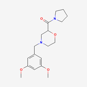 molecular formula C18H26N2O4 B6473624 4-[(3,5-dimethoxyphenyl)methyl]-2-(pyrrolidine-1-carbonyl)morpholine CAS No. 2640969-65-7