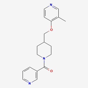 molecular formula C18H21N3O2 B6473627 3-methyl-4-{[1-(pyridine-3-carbonyl)piperidin-4-yl]methoxy}pyridine CAS No. 2640845-47-0