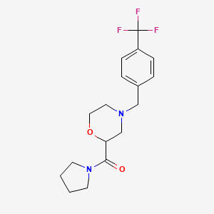 molecular formula C17H21F3N2O2 B6473680 2-(pyrrolidine-1-carbonyl)-4-{[4-(trifluoromethyl)phenyl]methyl}morpholine CAS No. 2640978-50-1