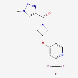 molecular formula C13H12F3N5O2 B6473701 4-{[1-(1-methyl-1H-1,2,3-triazole-4-carbonyl)azetidin-3-yl]oxy}-2-(trifluoromethyl)pyridine CAS No. 2640979-08-2