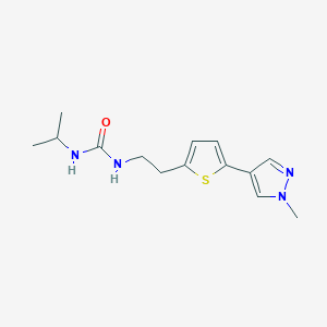 molecular formula C14H20N4OS B6473707 1-{2-[5-(1-methyl-1H-pyrazol-4-yl)thiophen-2-yl]ethyl}-3-(propan-2-yl)urea CAS No. 2640879-01-0