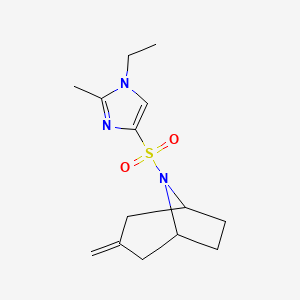 molecular formula C14H21N3O2S B6473744 8-[(1-ethyl-2-methyl-1H-imidazol-4-yl)sulfonyl]-3-methylidene-8-azabicyclo[3.2.1]octane CAS No. 2640954-74-9