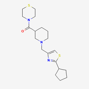 4-{1-[(2-cyclopentyl-1,3-thiazol-4-yl)methyl]piperidine-3-carbonyl}thiomorpholine