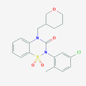 molecular formula C20H21ClN2O4S B6473807 2-(5-chloro-2-methylphenyl)-4-[(oxan-3-yl)methyl]-3,4-dihydro-2H-1??,2,4-benzothiadiazine-1,1,3-trione CAS No. 2640846-03-1