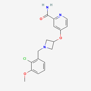 molecular formula C17H18ClN3O3 B6473829 4-({1-[(2-chloro-3-methoxyphenyl)methyl]azetidin-3-yl}oxy)pyridine-2-carboxamide CAS No. 2640880-86-8