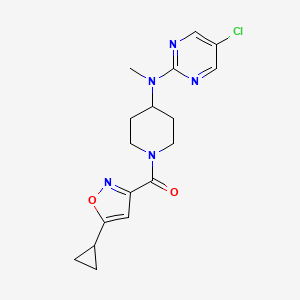 molecular formula C17H20ClN5O2 B6473831 5-chloro-N-[1-(5-cyclopropyl-1,2-oxazole-3-carbonyl)piperidin-4-yl]-N-methylpyrimidin-2-amine CAS No. 2640843-80-5