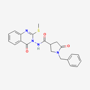 1-benzyl-N-[2-(methylsulfanyl)-4-oxo-3,4-dihydroquinazolin-3-yl]-5-oxopyrrolidine-3-carboxamide