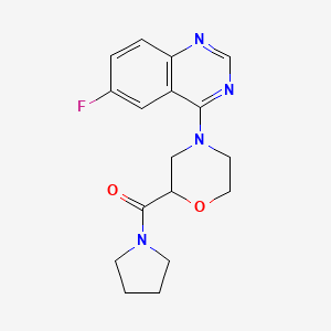 molecular formula C17H19FN4O2 B6473869 6-fluoro-4-[2-(pyrrolidine-1-carbonyl)morpholin-4-yl]quinazoline CAS No. 2640969-87-3