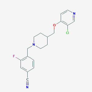 molecular formula C19H19ClFN3O B6473877 4-[(4-{[(3-chloropyridin-4-yl)oxy]methyl}piperidin-1-yl)methyl]-3-fluorobenzonitrile CAS No. 2640968-97-2