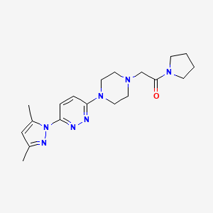 2-{4-[6-(3,5-dimethyl-1H-pyrazol-1-yl)pyridazin-3-yl]piperazin-1-yl}-1-(pyrrolidin-1-yl)ethan-1-one