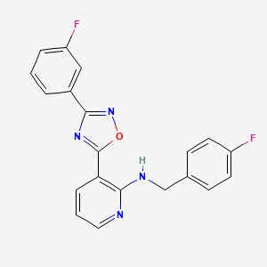 3-[3-(3-fluorophenyl)-1,2,4-oxadiazol-5-yl]-N-[(4-fluorophenyl)methyl]pyridin-2-amine