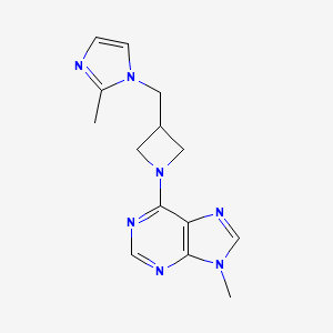 9-methyl-6-{3-[(2-methyl-1H-imidazol-1-yl)methyl]azetidin-1-yl}-9H-purine