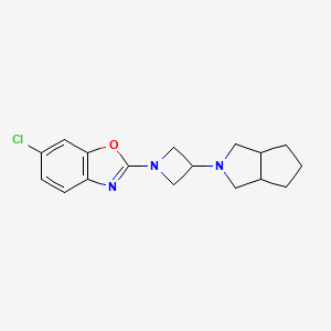 molecular formula C17H20ClN3O B6473988 6-chloro-2-(3-{octahydrocyclopenta[c]pyrrol-2-yl}azetidin-1-yl)-1,3-benzoxazole CAS No. 2640979-34-4