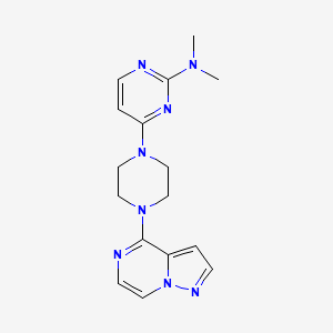 molecular formula C16H20N8 B6474051 N,N-dimethyl-4-(4-{pyrazolo[1,5-a]pyrazin-4-yl}piperazin-1-yl)pyrimidin-2-amine CAS No. 2640962-03-2