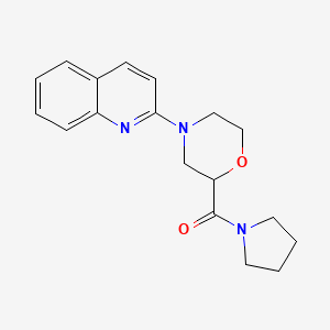 molecular formula C18H21N3O2 B6474084 2-[2-(pyrrolidine-1-carbonyl)morpholin-4-yl]quinoline CAS No. 2640974-23-6