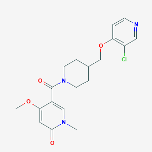 molecular formula C19H22ClN3O4 B6474667 5-(4-{[(3-chloropyridin-4-yl)oxy]methyl}piperidine-1-carbonyl)-4-methoxy-1-methyl-1,2-dihydropyridin-2-one CAS No. 2640835-12-5