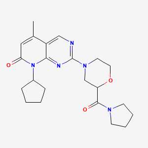 8-cyclopentyl-5-methyl-2-[2-(pyrrolidine-1-carbonyl)morpholin-4-yl]-7H,8H-pyrido[2,3-d]pyrimidin-7-one