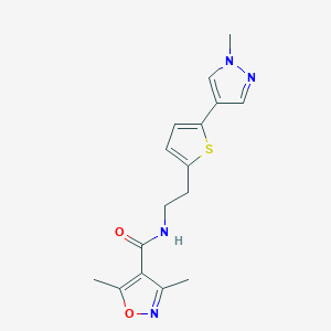 molecular formula C16H18N4O2S B6474970 3,5-dimethyl-N-{2-[5-(1-methyl-1H-pyrazol-4-yl)thiophen-2-yl]ethyl}-1,2-oxazole-4-carboxamide CAS No. 2640955-84-4