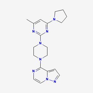 4-methyl-2-(4-{pyrazolo[1,5-a]pyrazin-4-yl}piperazin-1-yl)-6-(pyrrolidin-1-yl)pyrimidine