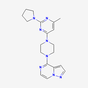 4-methyl-6-(4-{pyrazolo[1,5-a]pyrazin-4-yl}piperazin-1-yl)-2-(pyrrolidin-1-yl)pyrimidine