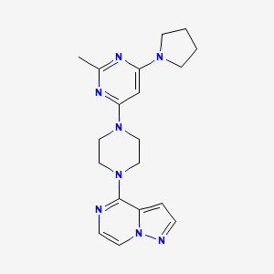 2-methyl-4-(4-{pyrazolo[1,5-a]pyrazin-4-yl}piperazin-1-yl)-6-(pyrrolidin-1-yl)pyrimidine