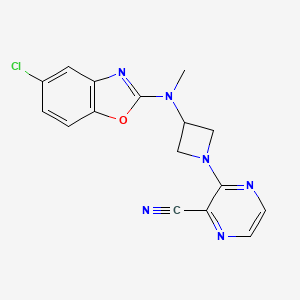 3-{3-[(5-chloro-1,3-benzoxazol-2-yl)(methyl)amino]azetidin-1-yl}pyrazine-2-carbonitrile