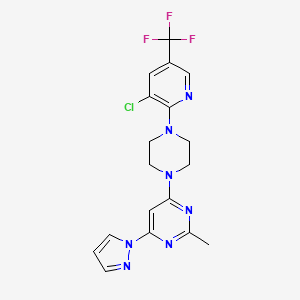 4-{4-[3-chloro-5-(trifluoromethyl)pyridin-2-yl]piperazin-1-yl}-2-methyl-6-(1H-pyrazol-1-yl)pyrimidine