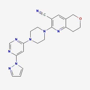 2-{4-[6-(1H-pyrazol-1-yl)pyrimidin-4-yl]piperazin-1-yl}-5H,7H,8H-pyrano[4,3-b]pyridine-3-carbonitrile