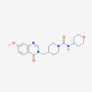4-[(7-methoxy-4-oxo-3,4-dihydroquinazolin-3-yl)methyl]-N-(oxan-4-yl)piperidine-1-carboxamide