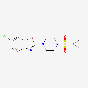 molecular formula C14H16ClN3O3S B6475746 6-chloro-2-[4-(cyclopropanesulfonyl)piperazin-1-yl]-1,3-benzoxazole CAS No. 2640863-19-8