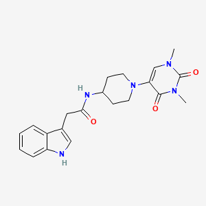 molecular formula C21H25N5O3 B6475782 N-[1-(1,3-dimethyl-2,4-dioxo-1,2,3,4-tetrahydropyrimidin-5-yl)piperidin-4-yl]-2-(1H-indol-3-yl)acetamide CAS No. 2640863-22-3