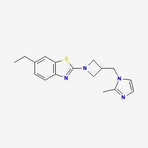 molecular formula C17H20N4S B6475801 6-ethyl-2-{3-[(2-methyl-1H-imidazol-1-yl)methyl]azetidin-1-yl}-1,3-benzothiazole CAS No. 2640843-20-3