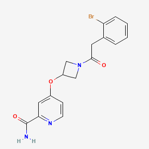 molecular formula C17H16BrN3O3 B6475806 4-({1-[2-(2-bromophenyl)acetyl]azetidin-3-yl}oxy)pyridine-2-carboxamide CAS No. 2640979-07-1