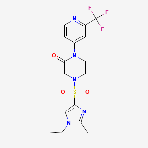 4-[(1-ethyl-2-methyl-1H-imidazol-4-yl)sulfonyl]-1-[2-(trifluoromethyl)pyridin-4-yl]piperazin-2-one