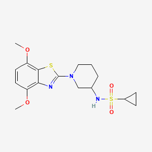 molecular formula C17H23N3O4S2 B6475828 N-[1-(4,7-dimethoxy-1,3-benzothiazol-2-yl)piperidin-3-yl]cyclopropanesulfonamide CAS No. 2640881-05-4