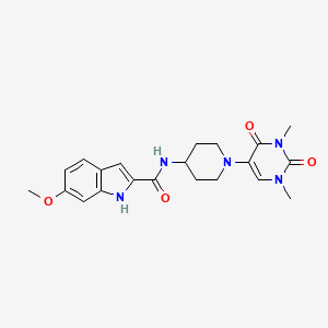 molecular formula C21H25N5O4 B6475836 N-[1-(1,3-dimethyl-2,4-dioxo-1,2,3,4-tetrahydropyrimidin-5-yl)piperidin-4-yl]-6-methoxy-1H-indole-2-carboxamide CAS No. 2640963-76-2