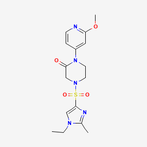 molecular formula C16H21N5O4S B6475844 4-[(1-ethyl-2-methyl-1H-imidazol-4-yl)sulfonyl]-1-(2-methoxypyridin-4-yl)piperazin-2-one CAS No. 2640815-61-6