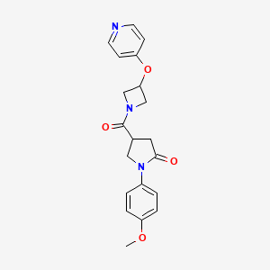 molecular formula C20H21N3O4 B6475855 1-(4-methoxyphenyl)-4-[3-(pyridin-4-yloxy)azetidine-1-carbonyl]pyrrolidin-2-one CAS No. 2640835-31-8