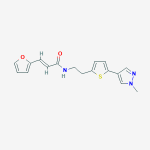 molecular formula C17H17N3O2S B6475875 (2E)-3-(furan-2-yl)-N-{2-[5-(1-methyl-1H-pyrazol-4-yl)thiophen-2-yl]ethyl}prop-2-enamide CAS No. 2640980-68-1