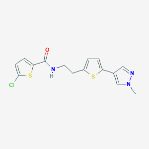 molecular formula C15H14ClN3OS2 B6475882 5-chloro-N-{2-[5-(1-methyl-1H-pyrazol-4-yl)thiophen-2-yl]ethyl}thiophene-2-carboxamide CAS No. 2640835-37-4
