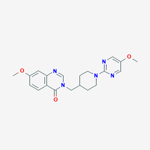 molecular formula C20H23N5O3 B6475889 7-methoxy-3-{[1-(5-methoxypyrimidin-2-yl)piperidin-4-yl]methyl}-3,4-dihydroquinazolin-4-one CAS No. 2640835-39-6
