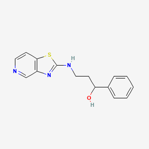 molecular formula C15H15N3OS B6475928 1-phenyl-3-({[1,3]thiazolo[4,5-c]pyridin-2-yl}amino)propan-1-ol CAS No. 2640976-20-9