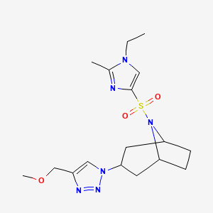 molecular formula C17H26N6O3S B6475930 8-[(1-ethyl-2-methyl-1H-imidazol-4-yl)sulfonyl]-3-[4-(methoxymethyl)-1H-1,2,3-triazol-1-yl]-8-azabicyclo[3.2.1]octane CAS No. 2640821-96-9