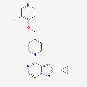 molecular formula C20H22ClN5O B6475935 3-chloro-4-[(1-{2-cyclopropylpyrazolo[1,5-a]pyrazin-4-yl}piperidin-4-yl)methoxy]pyridine CAS No. 2640822-03-1