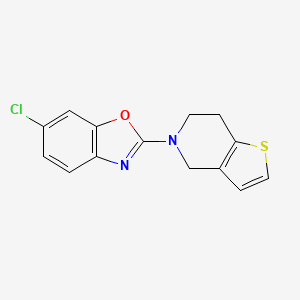 molecular formula C14H11ClN2OS B6475943 6-chloro-2-{4H,5H,6H,7H-thieno[3,2-c]pyridin-5-yl}-1,3-benzoxazole CAS No. 2640973-74-4