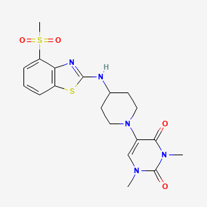 molecular formula C19H23N5O4S2 B6475950 5-{4-[(4-methanesulfonyl-1,3-benzothiazol-2-yl)amino]piperidin-1-yl}-1,3-dimethyl-1,2,3,4-tetrahydropyrimidine-2,4-dione CAS No. 2640843-48-5