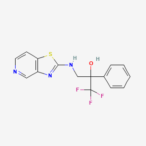molecular formula C15H12F3N3OS B6475998 1,1,1-trifluoro-2-phenyl-3-({[1,3]thiazolo[4,5-c]pyridin-2-yl}amino)propan-2-ol CAS No. 2640963-63-7
