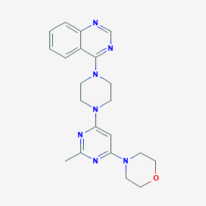 molecular formula C21H25N7O B6475999 4-{4-[2-methyl-6-(morpholin-4-yl)pyrimidin-4-yl]piperazin-1-yl}quinazoline CAS No. 2640895-91-4