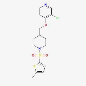 molecular formula C16H19ClN2O3S2 B6476015 3-chloro-4-({1-[(5-methylthiophen-2-yl)sulfonyl]piperidin-4-yl}methoxy)pyridine CAS No. 2640819-40-3
