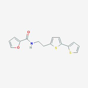 molecular formula C15H13NO2S2 B6476019 N-(2-{[2,2'-bithiophene]-5-yl}ethyl)furan-2-carboxamide CAS No. 2640976-41-4